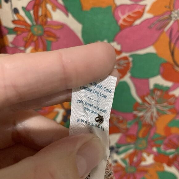 Marine Layer |  Laney Mini Dress Floral Print Lyocell Linen- Size XS - Picture 7 of 8